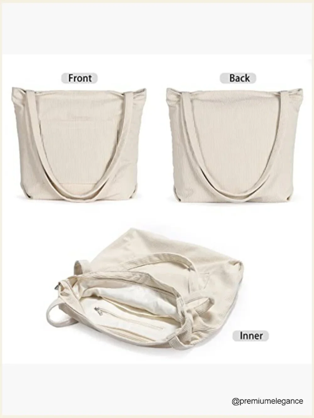 Large Corduroy Tote Bag, Shoulder Hobo Handbag, Big Capacity Work Shopping Bag